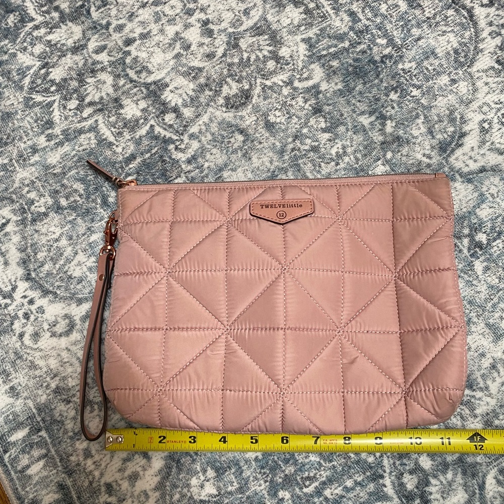 Twelvelittle Companion Diaper Quilted Pouch in Blush Pink